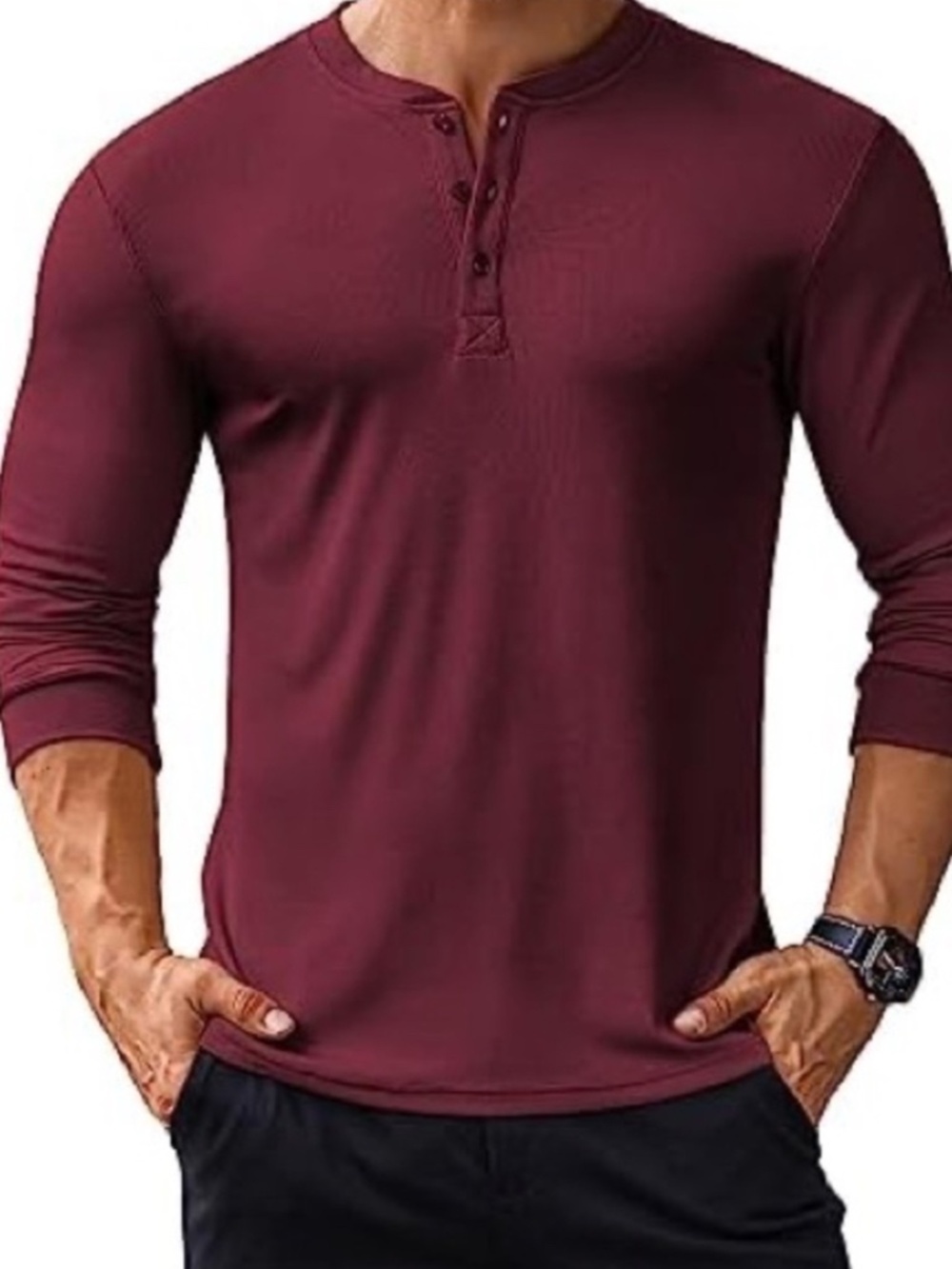 DG Hill Sleepwear brand Men's Long-Sleeve Shirt - Burgundy
